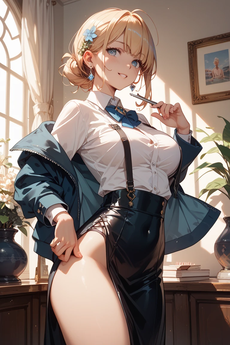 (dynamic angle:1.3, front view:1.1, breast focus:1.3, from below:1.2), (dynamic posing:1.5, sexy posing:1.2, leaning forward), (seductive smiling:1.3), ((looking at viewer, holding a cake)),highest quality、(real、photorealistic:1.4),(ultra high resolution, 8K RAW photo, clear focus), best qualtiy, natural lighting, field depth, (Bright pupils, detailed beautiful eyes, high detailed face), Red lip, (tight focus:1.2, from below), sexy posing, a girl 22yo old, teacher, wearing a , bootyshorts, Thicc, thin breast, long hair, blue eyes,off-shoulder dress, sweater dress, off-shoulder sweater, red sweater,garter stocking, cleavage:1.1, midriff, black shorts, black thighhighs, thigh strap, pretty girl, (highly detailed beautiful face and eyes,firm breasts),real skin,((black,hair,long pony tail hair)),thin pubic hair,cute,lovely, detailed eyes, This masterpiece is only visually stunning but also tells,(double breasted:1.2,under bust:1.2),(with sparkling eyes and a contagious smile),open mouth, Looking at Viewer, posed cleavage:1.2,pose muy sexy"