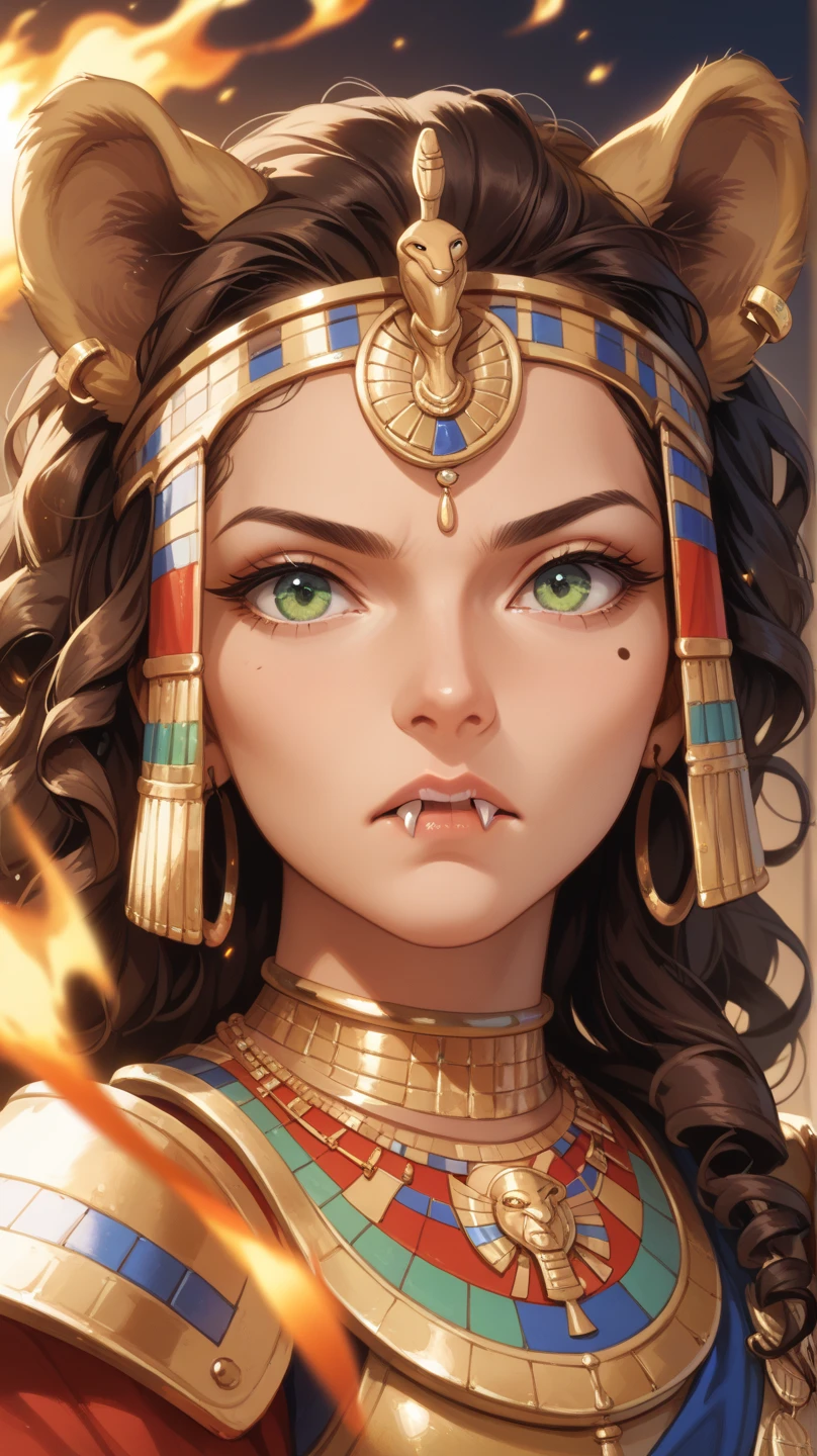 Cleopatra, green eyes,  Brown hair,Beauty, Art
