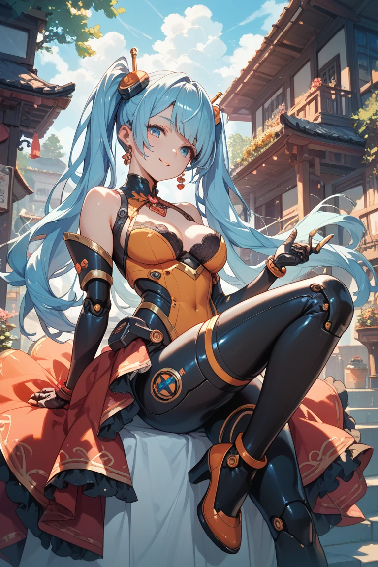 (quality)), ((masterpiece)), Recommended results、Puffy nipples、(see through:1.5)、straighten your back、abdominal muscles、huge bust、angle to floor:1.2、low camera angle、Hair loss on crotch,Hatsune Miku,Chinese ink style,Steampunk world,Steampunk armored dragon girl,Steam suspended in city air,Ink animation art,Ink comic art,water ink,ink,soil,8k,Delicately portrayed,masterpiece