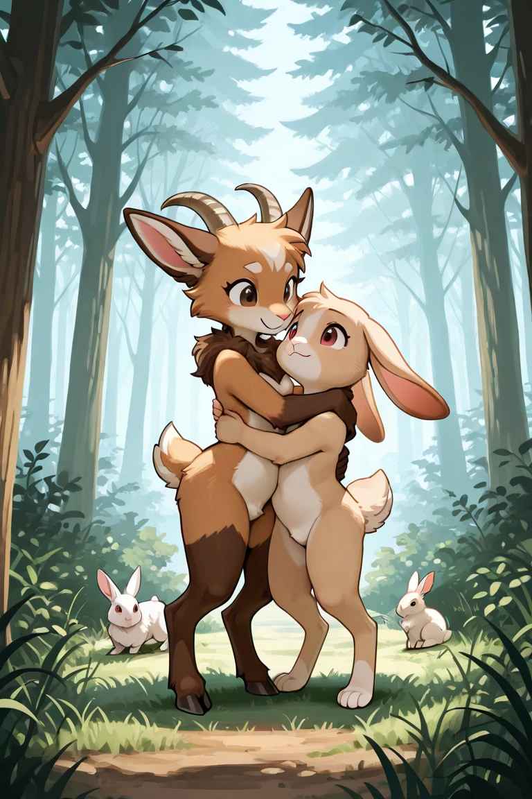 1girl, rabbitfolk, fantasy race, breasts, rabbit ears, rabbit tail, thick thighs, view from side, anthro rabbitfolk boys, young rabbit anthro boys, doggystyle, sex view from, side, 3 young rabbit furry boys, double penetration, group sex, anal and vaginal, (rabbit anthros only), bunny boys, young male, (young rabbit anthro boys), mmf threesome, young boys, rabbit boys are about , anthro shota, (motion lines), thrusting, outdoors, forest, sister and brothers, hands on hip, cum, twitching, cum in pussy, cum in anus, white bunny girl,