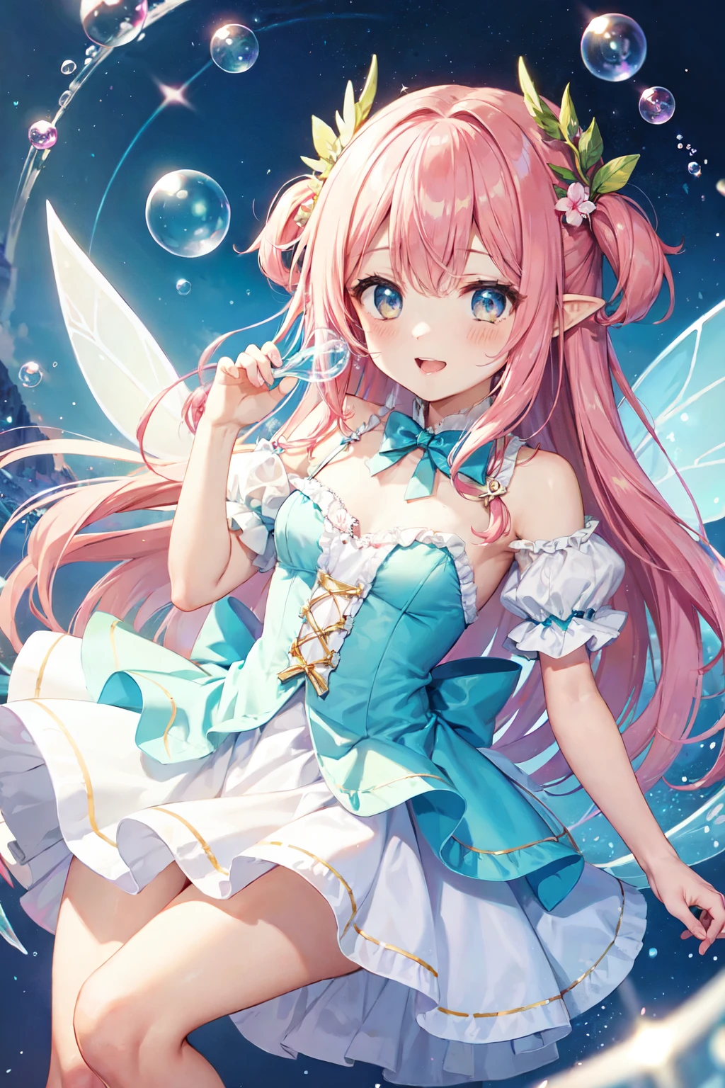 a smile(((masutepiece))),((ultra-detailliert,Best Quality, hight resolution, Beautiful clothes,)),fullllbody,Fulll body Shot (1 girl)((Pink hair, Long hair,Straight hair,two side up)) (Green eyes),eyeshadows, eye line,gloweyes, ultradetailed eyes, intricate eyes, Beautiful eyes, ((Glowing pink pupils))18-year-old girl.Little fairy in the palm of a pink-haired girl.light,shine,glare,Glare,Twinkle,reflection,prisma,spark of light.
((High contrast RGB effect, LED effect, Kaleidoscope effect, Shining Effect, Ripple Effect, Glitter RGB effect))