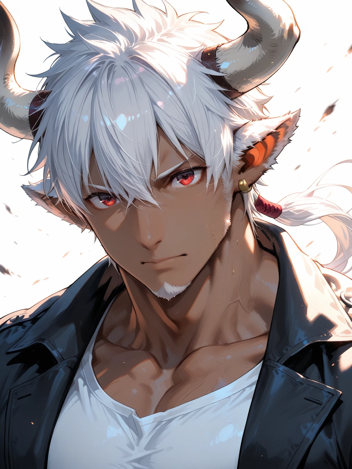 the shirt is covered in blood,