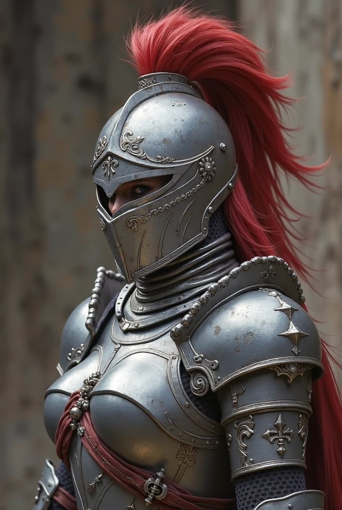 ((A red-haired warrior, from behind, wearing a short skirt on the ass, showing the ass, shot from below, Using plate armor, Steel gauntlets, steel gloves and steel breastplate, Looking back, Wearing a skirt)), very detailed skirt, (She doesn't wear underwear, skirt showing big teddy, raunchy, Round ass, pussy showing, smooth pussy showing from below, (up skirt), wind lifting skirt, sexy possession), medieval fantasy, d&d, RPG, work of art, best qualityer, 8K, ultra realistic. The most desired girl in the world has transcendental beauty, with expressive eyes, clear green eyes, arched eyebrows, sensual lips and radiant skin. Your facial structure is symmetrically perfect, with delicately sculpted cheekbones and a refined chin.