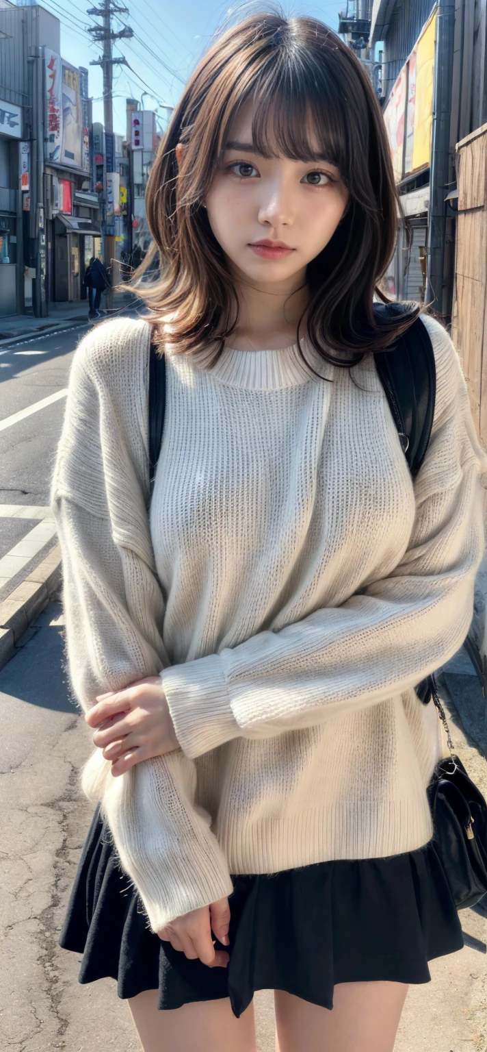 ((best qualityer)), ((work of art)), (detailded), 1 girl, ombro to ombro sweater,