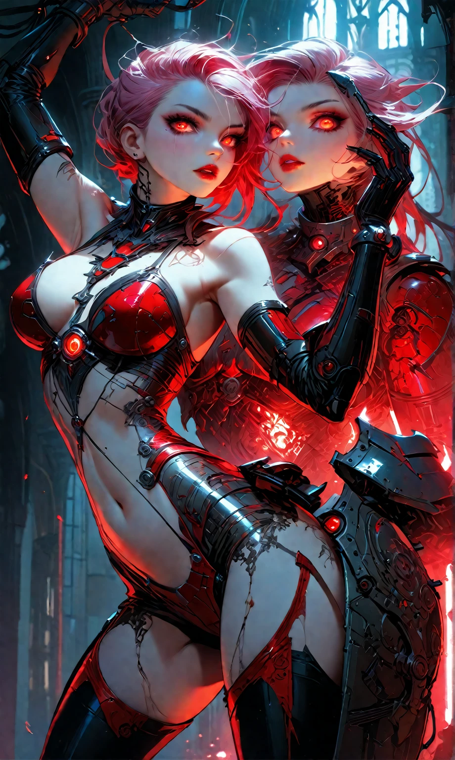absurdres, weird atmosphere, (best quality:1.1), (masterpiece:1.2), high quality shadow, beautiful detailed, (high detailed skin, skin details), (wide landscape, 8k), depth of field, highres, best illumination, 1girls, single girl, (very sexy), outdoors, blurry background, HD hair, cleavage, beautiful face, perfect skin, long hair, white hair, very small breasts, ((1mechanical girl)), solo, full body, (machine made joints:1.2), ((mechanical limbs)), (blood vessels connected to tubes), (mechanical vertebra attaching to back), ((mechanical cervial attaching to neck)), (wires and cables attaching to neck:1.2), (wires and cables on head:1.2)(character focus), science fiction, white background, wired-hair, cable hair, hugging own legs, (blood:1.5)