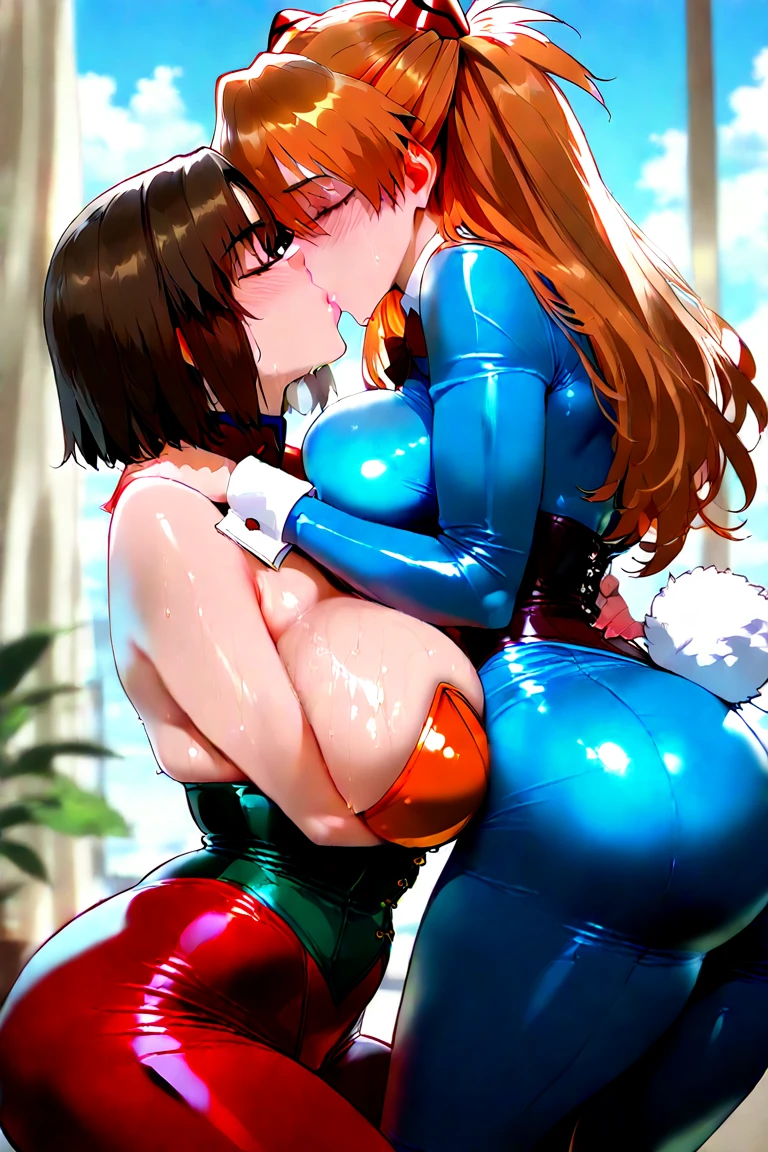 score_9, score_8_up, score_7_up, source_anime, 1boy is faceless male, 1girl, Tokai Teio,high ponytail, fake animal tails, blush,{{futantri}},{futanari_hand_job}, female_body_builder,brown hair, full body Shot, zofa belt, chest jewel, forehead mark, black gloves, black boots,zofa bodysuit,latex mask,kissing his face,ahegao, {{bald faceless male}},hetero,upright straddle ,intercourse with a man,vaginal penis,excessive cum,bedroom