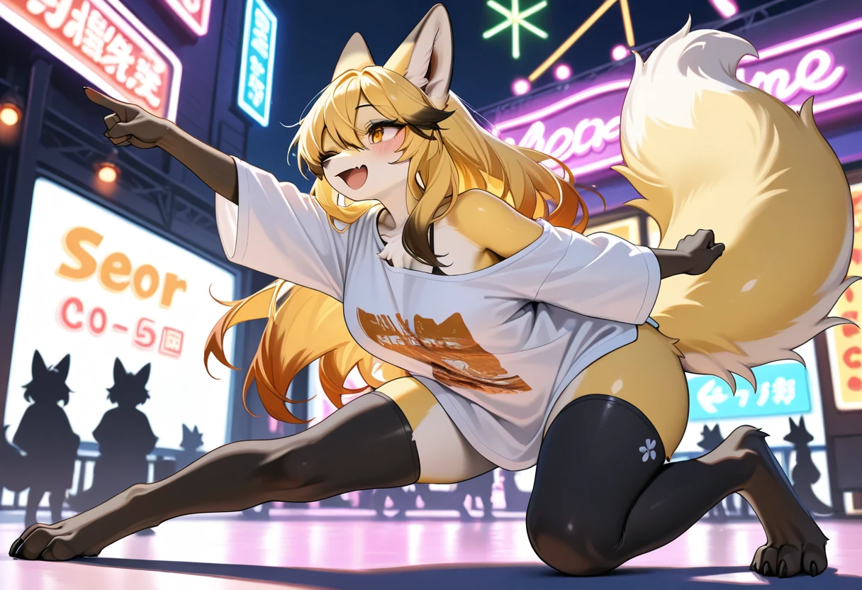 furry,furry woman, solo, kemono, rabbit ,tail, tail of a rabbit, hoodie