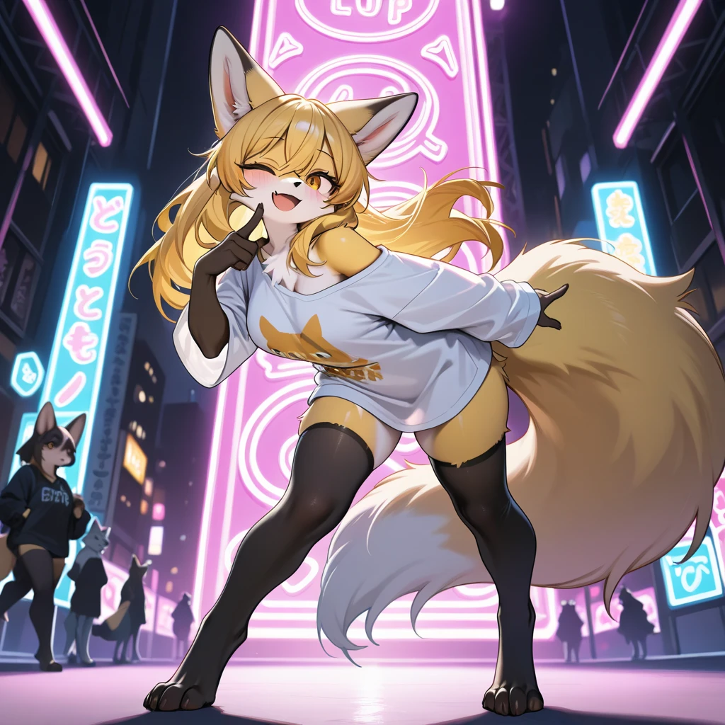 girls, doing anything, any pose, massive breasts and hips and butt, hoodie and shorts, any fur color and pattern, any eye color [Heterochromia allowed], ((Fluffy fur and tail)), full face blush, any expression, doing anything, any pose, rooftops, night, cat, any weapon, sci fi, armed or unarmed, flirty, dressing or undressing, sexy