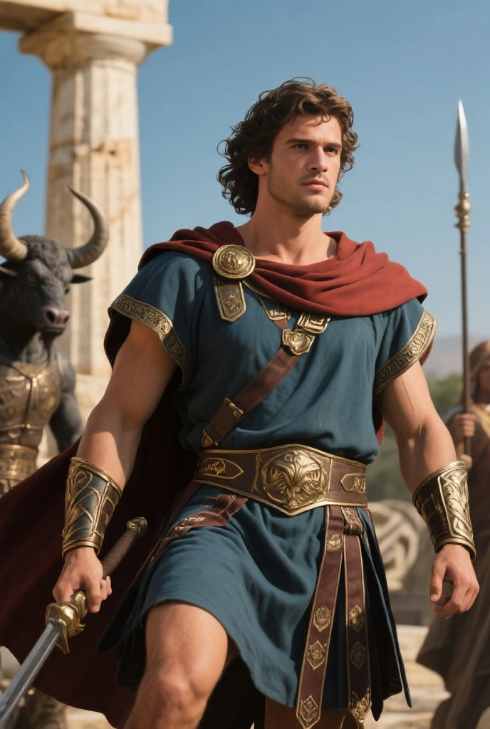 ((Best Quality, 8k, Masterpiece: 1.3)), Rawphoto, Photorealistic portrait of Mark Antony standing looking at the crowd, Roman Politician, Roman general, regal warrior attire, cinematic, high detailed, visually stunning, natural-looking
