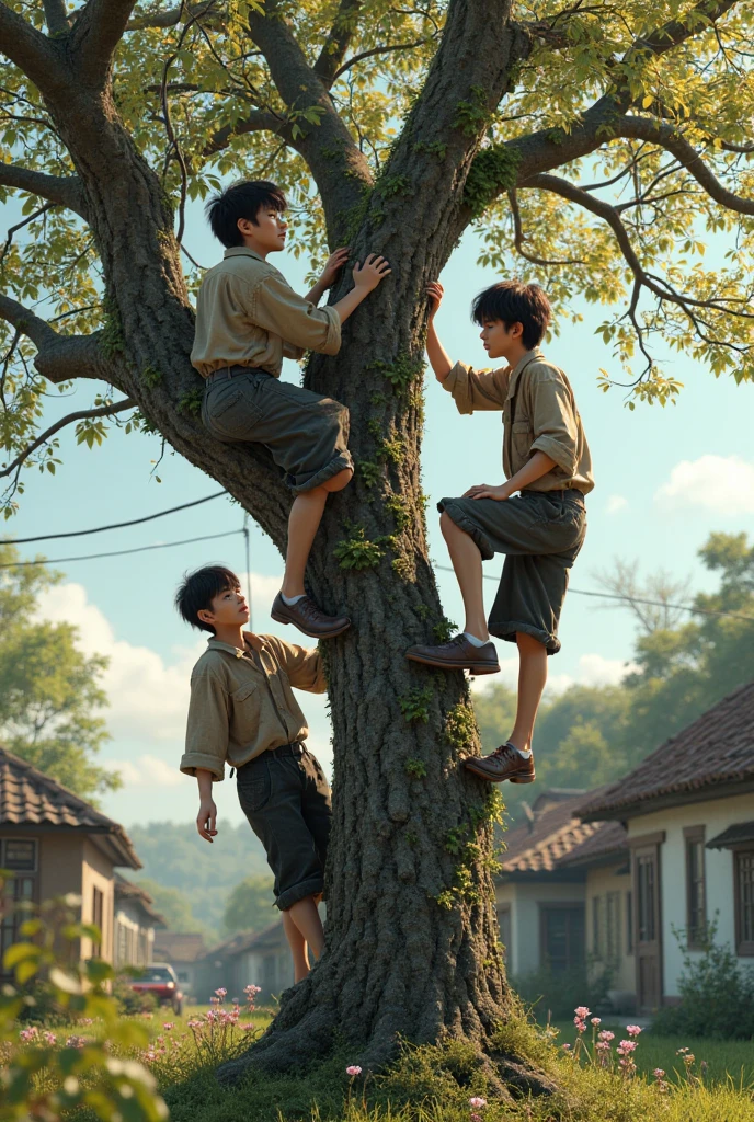 3 children in a tree