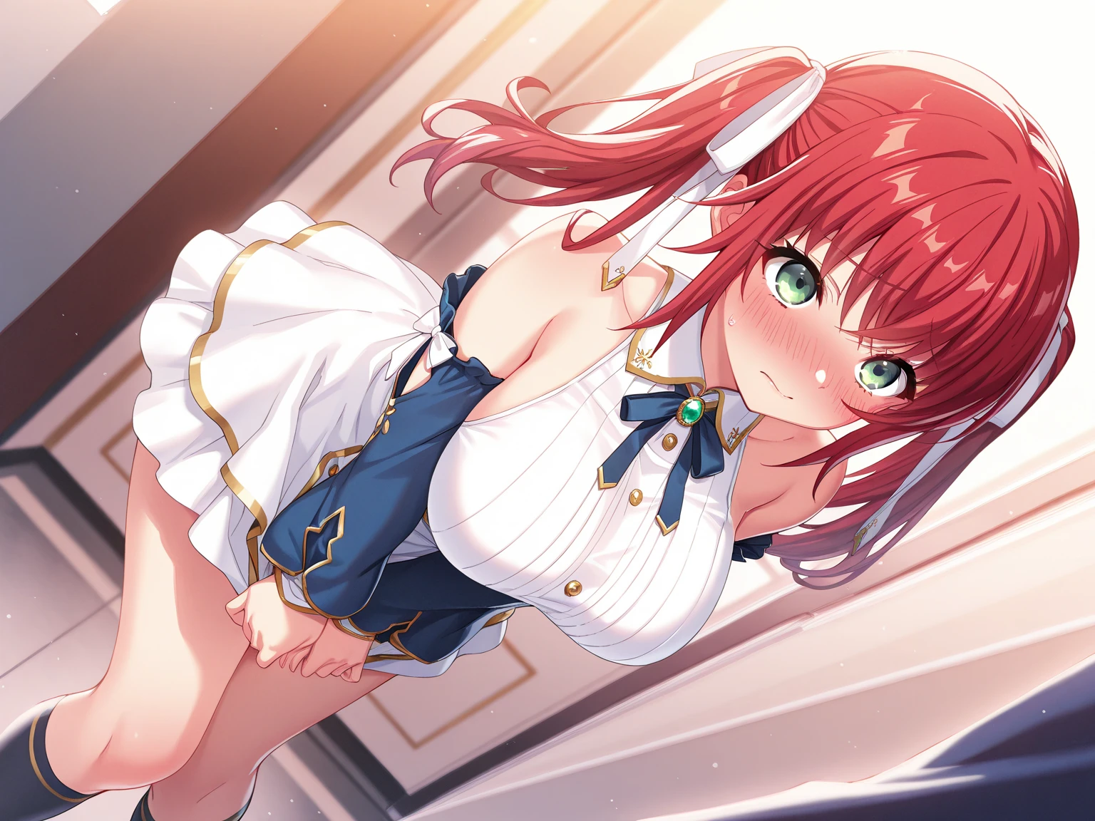 femenine girl using a maid costume,Sexy,NSFW,erotic,vulva,portrait,masterpiece,wallpaper,((perfect eyes)),((redond eyes)),masterpiece,visible pussy,pussy fingering,miku nakano.((black pupils)).