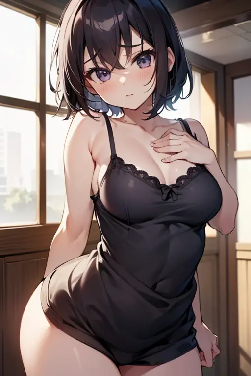 (((masterpiece))),(((High resolution)))、(((perfect face)))、(((Air Groove))), (((off shoulder room wear))), ((top quality eyes)), ((high resolution face)), detailed face, (detailed texture), (plump), (big tits), NSFW