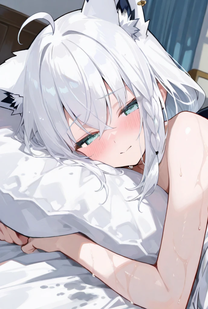 best quality, very high resolution, full color, ultra detailed, extremely detailed CG,anime,illustration,(perfect anatomy:1.2), super detailed skin, beautiful detailed eyes, extremely detailed face,nsfw, (1girl,1boy),girl on bed,hetero,bent over, sex,doggystyle, sex from behind,(1boy behind 1girl:1.2),man on ass side,boy grabbing girl's hip,naughty face, rolling_eyes, cross-eyed, ahegao, open mouth, tongue out,flexible,(drooling a lot in bed:1.1,drool stains on bed:1.5),(motion blur:1.3, motion lines:1.5), completely nude, no clothes,