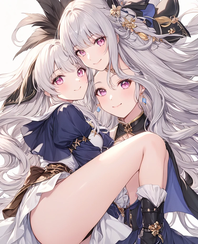 best quality people,masterpiece,final solution,fluffy,非常にcolorfulな,colorful,saint,silvery long hair,curly,mature woman,good,(nunのドレス:1.3),(((nun:1.3),(angel with a pair of wings on its back:1.3),(devil with a pair of horns:1.3),3 female characters)),Cathedral,sanctuary,normal posture