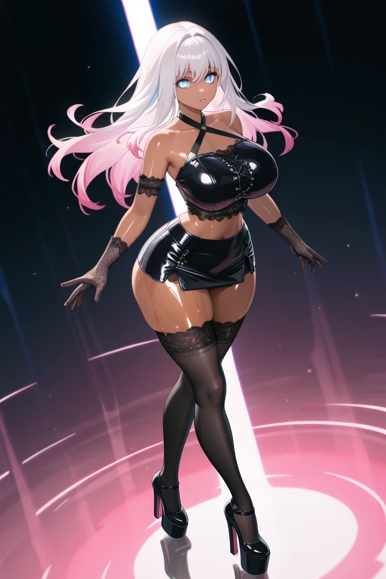 photorealistic, ultra high res, intricate, hyperdetailed, (skindentation), cute, feminine, detailed body , (detailed face:1.1), (outlined iris), (hidrocor lenses), (perfect eyes), 4k, beautiful, (masterpiece:1.2), (best quality:1.2), multiple beautiful women, wide hips, thick thighs, (large breasts:1.2) and (huge breasts:1.2) , dress, slutty, seductive pose, extreme hourglass figure, stripper, in club, dancing