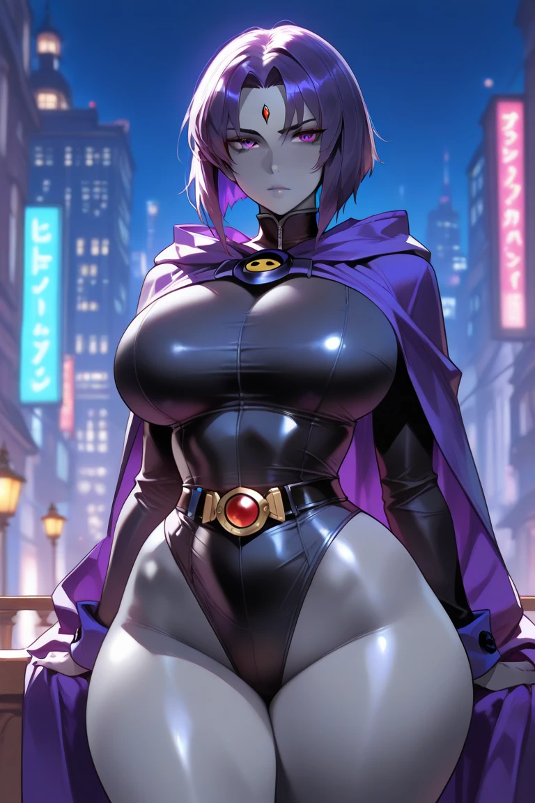 1girls bikini breasts curvy female female only goth goth girl goth slut large breasts purple eyes purple hair solo swimsuit voluptuous