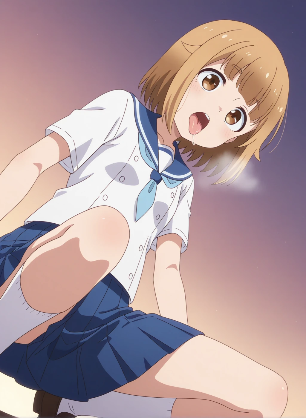 1 girl,(bed),(Yuigahama Yui),big breasts,,(sleep),Sweat,(embarrassed face),(((touch pussy:1,5)),(nsfw),feet,calf,(white bra),(love juice)),(((I'm going to fuck your pussy with my fingers:1.5),Uterus,urethra ,(White ruffled panties),