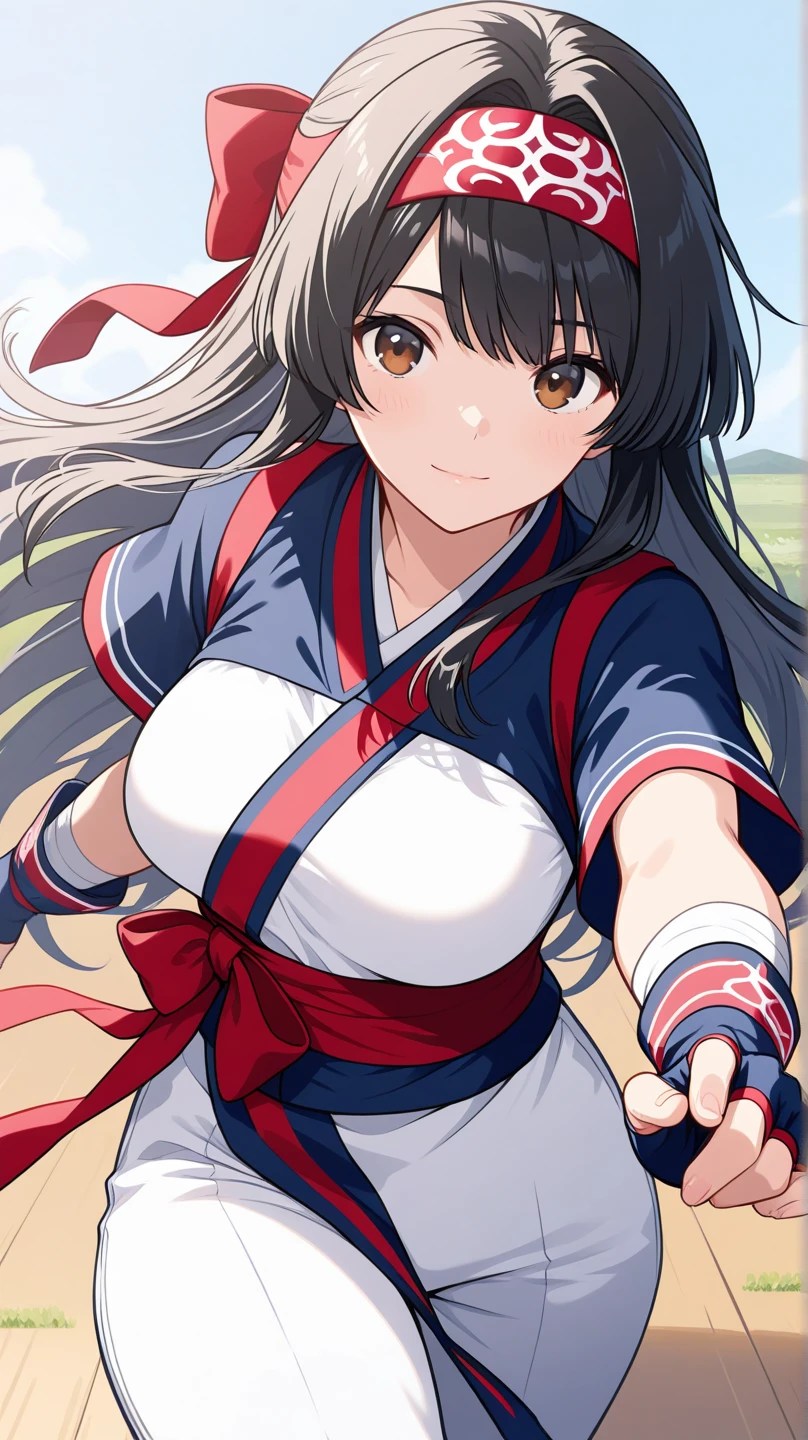 1girl, solo, cowboy shot, large breasts, japan, (sunlight:1.1), (sky:1.1), (outdoors:1.1), smile, open mouth,
enno_chiaki, purple eyes, black hair, (twintails:1.4), hair bobbles, japanese clothes, white kimono, white skirt, <lora:enno_chiaki_pony_ver1:0.7>, score_9, score_8_up, score_7_up, BREAK source_anime, best quality, masterpiece, uncensored, solo,