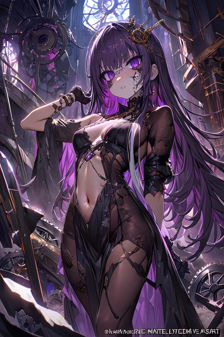 uma mulher com cabelo roxo e preto permanece em um quarto escuro, garota anime sedutora, gothic maiden anime girl, arte de fantasia de anime, Digital advanced anime artwork, linda mulher de anime sedutora, Arte detalhada de alta qualidade 8k, arte digital detalhada de anime, artgerm extremamente detalhado, necromancer bonita, digital advanced anime art, beautiful succubus, nightcore