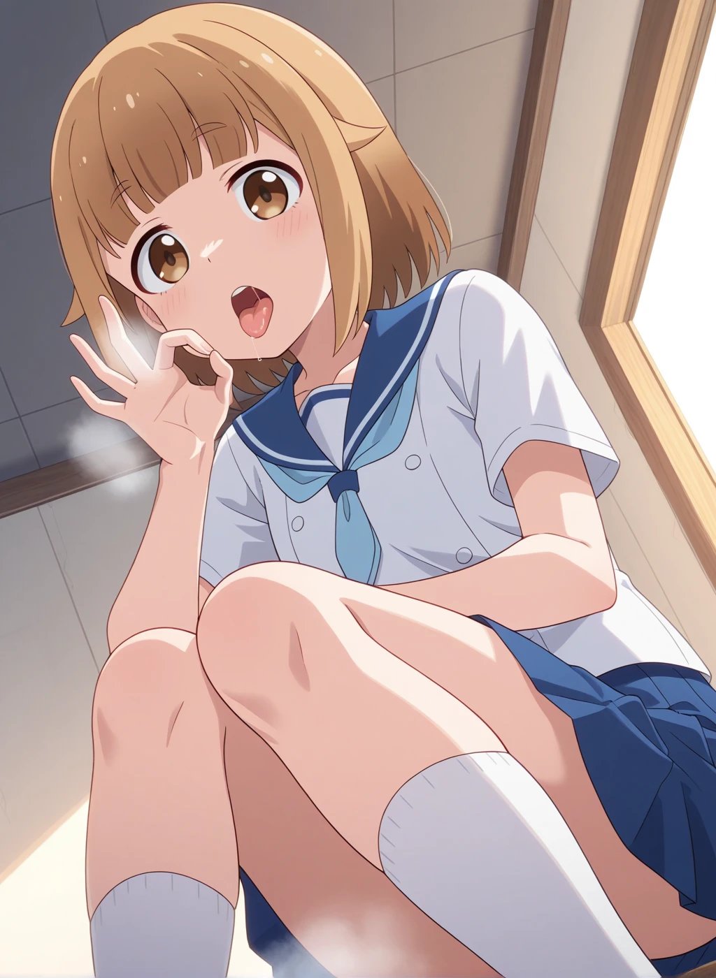 (((Card Captor Sakura))), Short Hair, (Navy blue school swimsuit:1.79), ( female junior high school student:1.47), The swimsuit is in close contact with the skin, (blush patience), ((Slender figure Beautiful Skin)), Highest quality, High resolution, masterpiece, (Beautiful vagina Beautiful clitoris), (With a 30-year-old mafia man, penis:1.4), Complete limbs, (Mating press:1.1), 1 Beautiful Girl, ((((penisが膣に入る)))), Spread your legs, ((Binding, Restrained by rope:1.1)), Dressed intercourse, (((Such a cute little face))), The fabric of the swimsuit is thin