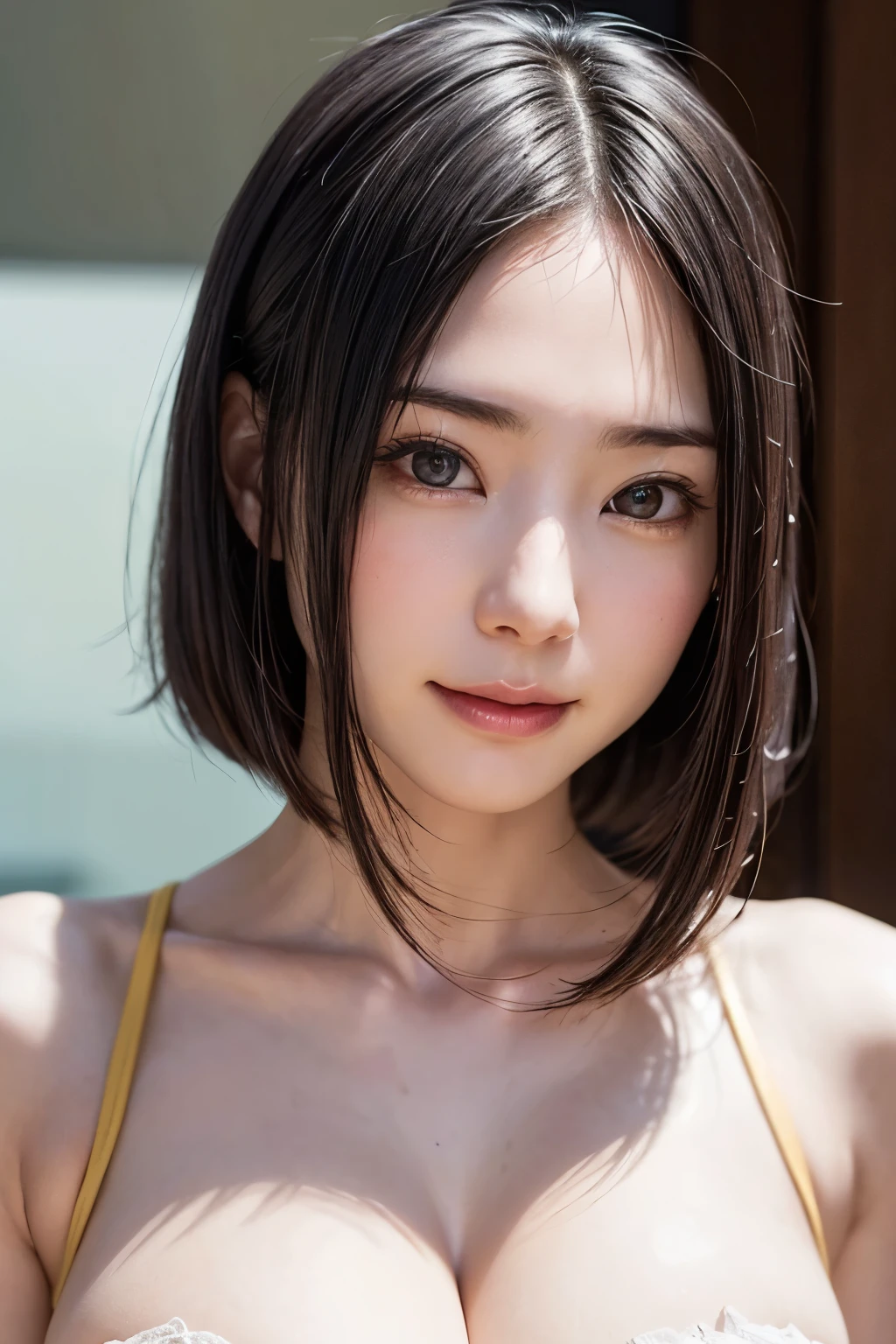 (Tabletop, Highest quality、Very attractive adult beauty、Add strong highlights to the eyes、Look closely at the camera:1.4、A beautiful woman with mature charm、Ideal body type、Perfect Anatomy、Short brunette bob、Shiny Hair、Lip gloss),One Girl, alone, 明るい茶色のShiny Hair, scarf,Realistic, Looking at the audience、Please tilt your head a little, Bright colored crystal light blue eyes, 短いShiny Hair、 chestの中央に穴が開いた白いタートルネックの服,chestの真ん中に丸い穴が開いたセクシーな白いタートルネックのニットセーター、 lips, Lip gloss,prohibit, Upper Body、Big eyes、eyelash、Face is a little red、Embarrassing)、((Italian road system in winter))、((Short hair with bangs、Big eyes、Give students a very strong highlight、{hugeな|big|hugeなな|Mega} chest:1.4、very bigger chest、Gazing at the audience、Very beautiful beauty、Listen carefully、Long neck、Laugh a little、Beautiful Teeth、Laughing with your mouth open、Heart-shaped pupils))、28 years old、Very cute supermodel、{huge|big|hugeな|Mega} chest, chestの谷間、A very picturesque background、Beautiful out-of-focus background