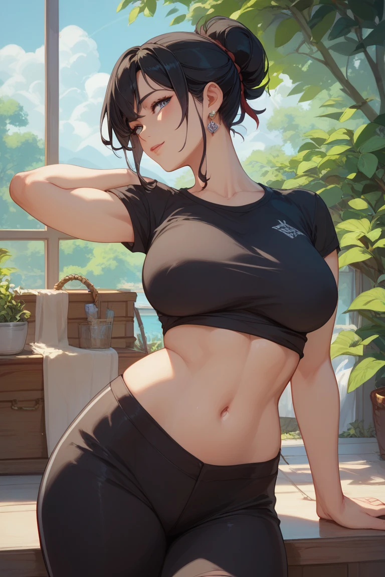 1girl, solo, (((full body))), (((she wears sport shoes))), masterpiece, (high detail:1 1), Rough face, Natural skin, high quality, Sakura Haruno,black hair, ((long hair)), ((bangs hair)), (((Very long hair))), detailed hair, white eyes,(Big breasts:1.2 ),( smile:1.2),Face blush,Sexy figure, perfect bodies, beautiful eyes, (Detailed face and eyes), (face: 1 2), voices, Extra, real photo, ... ... ........... PSD, sharp focus, contrast lighting, Delicate skin, High definition 8K, incredible details, realistic, professional photo shooting, 8K UHD, SLR camera, soft lighting , high high quality, film grain, Fujifilm XT3, magic, particle FX, (((torn leather flare pants))), (((she wears torn leather flare pants))), (((leather tank top))), in the forest, dark forest, horror forest, lavender field, looking at viewer, (((Show cameltoe))), ((full body)), ((standing)), gloves, ((huge ass)), nipples, (((show armpits))), (((very sweaty armpits)))