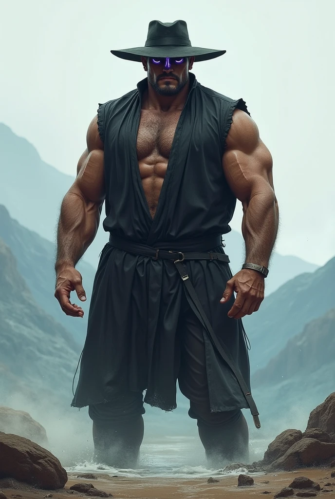 A slim and fit Indian super hero with aggressive eyes and handsome face standing with a sword in the large battle ground with sun set view of mesmerizing weather and cinematic lighting and volumetrics with mountains and trees in background,