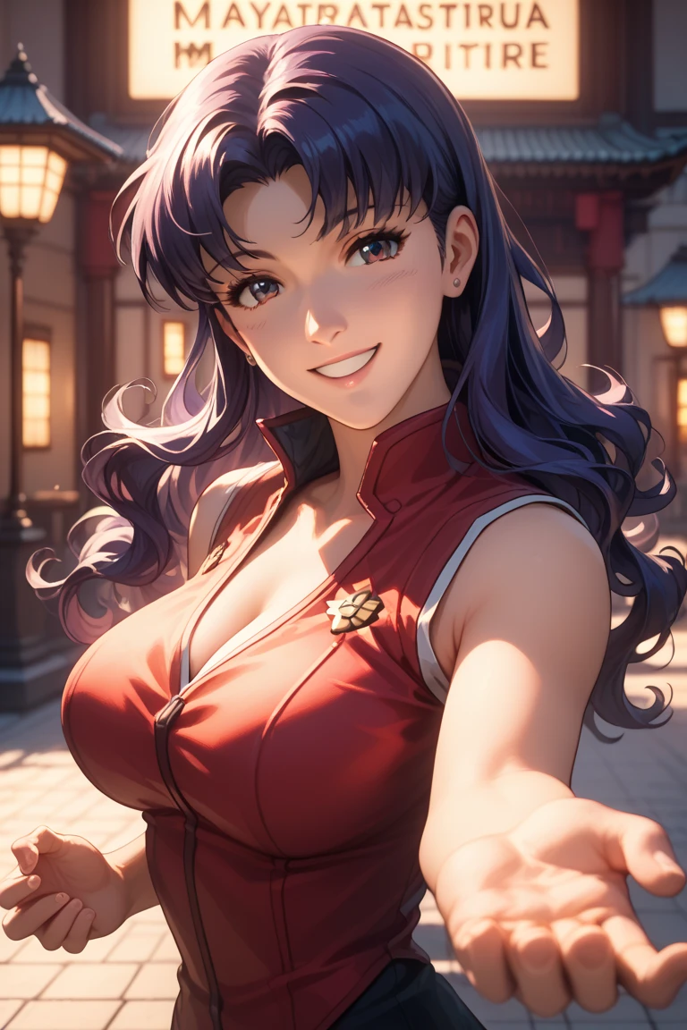 masterpiece, Highest quality, Absurd, Perfect Anatomy, unity 8k wallpaper,Best Anime,Dynamic Angle、Action pose:Disconnection Action、Cowboy Shot,20 year old beauty、Boa Hancock,Black Hair,Long Hair,Center parted bangs,Slender body,((Big Breasts)),Turn your body towards the viewer..、waitress,plain red kimono、Red slit skirt、Outdoor、Japanese Castle、