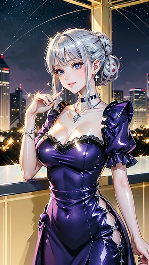 SilverWolfV4, gloves, hair between eyes, jewelry,purple black jacket, earrings, black gloves, fishnets, purple black fingerless gloves, sunglasses, eyewear on head, ((white ponytail, hair bow, drill hair, ))white tank tight top,
(masterpiece, top quality, best quality, official art, beautiful and aesthetic:1.2), (1 girl), extreme detailed, colorful, highest detailed,
(huge breasts:1.2,) upper body, from below, cameltoe,
city,street, leaning, wall, sun, cloud,