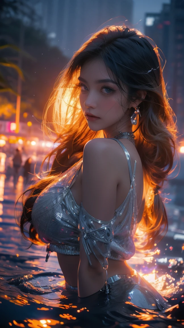 offcial art, Unity 8K wallpaper, Hyper-detailing, tmasterpiece, best qualtiy, A woman who is, (The is very detailed), (RAW photos, best qualtiy), (realisticlying, realisticlying:1.3), k hd, Open Your Mouth Lightly, Ultra detailed complex 3D rendering of the face, (huge tit:10), (highly detailedskin:1.2), (Expose pervert:1.1), Beautiful Caucasian woman with big ass full soft breasts and fair skin(toppless), Extra-large big breasts, brunette color hair, eBlue eyes, long whitr hair, ( (Clear silk pink string microbikini)), dynamic angle, Mysterious expressions, Fire effect, Fantasy background, edge lit, Sideslit, cinematric light, hyper HD, 8K, filmgrain, Best shadow, light particules, detailed skin textures, 详细的脸, Complicated details, super detailing, brightly, Strong, Elongated abs,shinning eyes,fanciful,(Realistis),