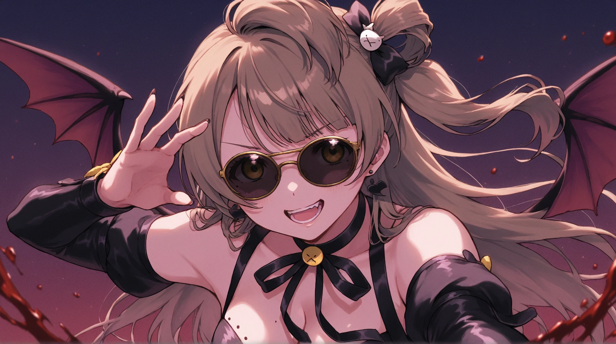 ((Ganyu)), (desnudo:1.3), (transparent lingerie:1.4), (cara sonrojada:1.6), sonriendo, con la lengua fuera, (heart-shaped pupil:1.5), ((erotic posing))