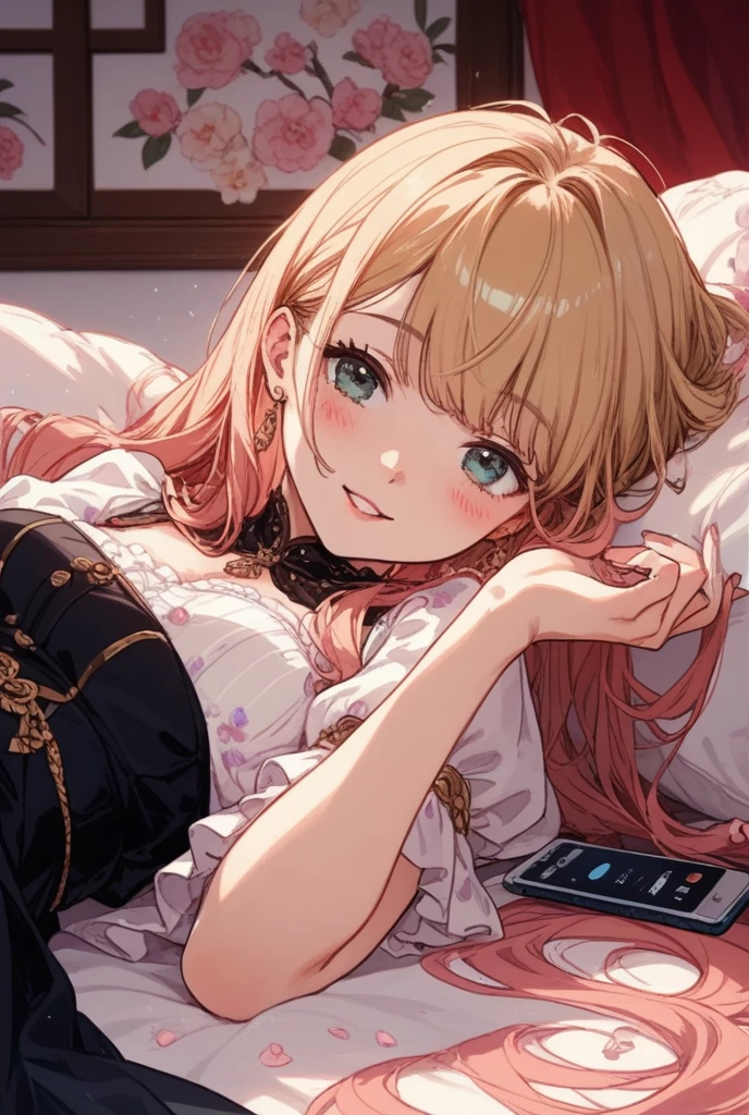,best qualtiy, 1 girl in,Flandre Scarlet,Blonde ponytail、C Cup、Innocence、embarrassed from、Bedrooms、amateur