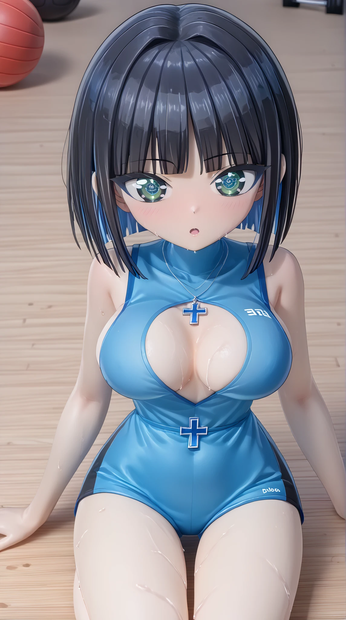 (high reality photograph, high resolusion, masterpiece, 8k, detailed face, detailed eyes:1.5), eines, solo, (full body:1.4), (topless:1.4), bob cut, (skinny, gaunt:1.4), (petite, short stature:1.5), (pink hair:1.4), ( denim shorts:1.2), (unbuttoned hot pants:1.3), (no panties:1.aring only pants:1.4), BREAK (child:1.4), (10 yold:1.4), tophair), collarbone, (ribs:1.2), (groin), big head, (baby face:1.3), (cute face), (showcasing cleavage:1.3), (narrow waist:1.4),egs:1.4), BREAK (large breasts:1.4), (underboob), small nipples, reolae, emerald eyes, (cute eyes:pale skin:1.3),y skin:1.3), (armpit:1.3), open legs, beautiful fingers, (full body), pink hair, BREAK (in the countryside:1.3), (in the grazing land:1.2), ranch