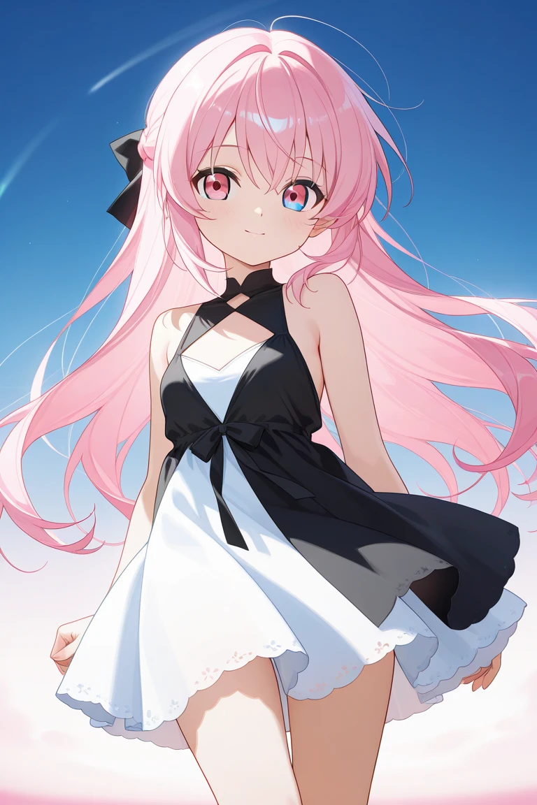 masterpiece , best quality , high resolution , cute , woman , pale skin , Pink hair , long hair , twin tails , straight hair ,(megami magazine) , , plump , , embarrassed , Blue eyes , heart shaped pupils , chouchou , whole body , Outdoor Live , sing , White dress , (Run) , dash