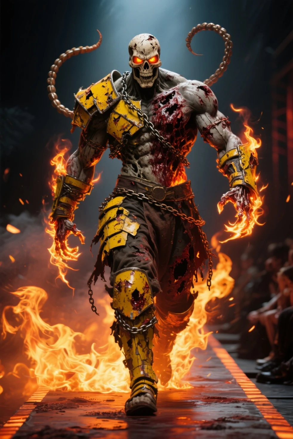 <lora:Nunchucks-10:1>, NUNCHUCKS, HOLDING WEAPON, CHAINS, <lora:AttackTitan-10:0.9>,armored titan