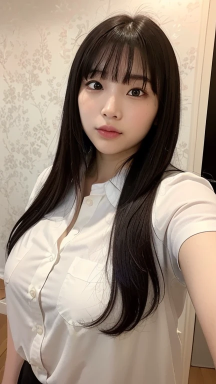 best quality, ((((realistic face)))), (((masterpiece))), (((detailed))), (((zzeong_i2))), realistic, woman, long hair, black hair, zzeong_i2, ((((detailed face))), detailed face, (zzeong_i2 face), zzeong_i2 face, zzeong_i2!!!, intricate face details, solo, realistic proportions, (Nurse), smile, hair clip, huge breasts,