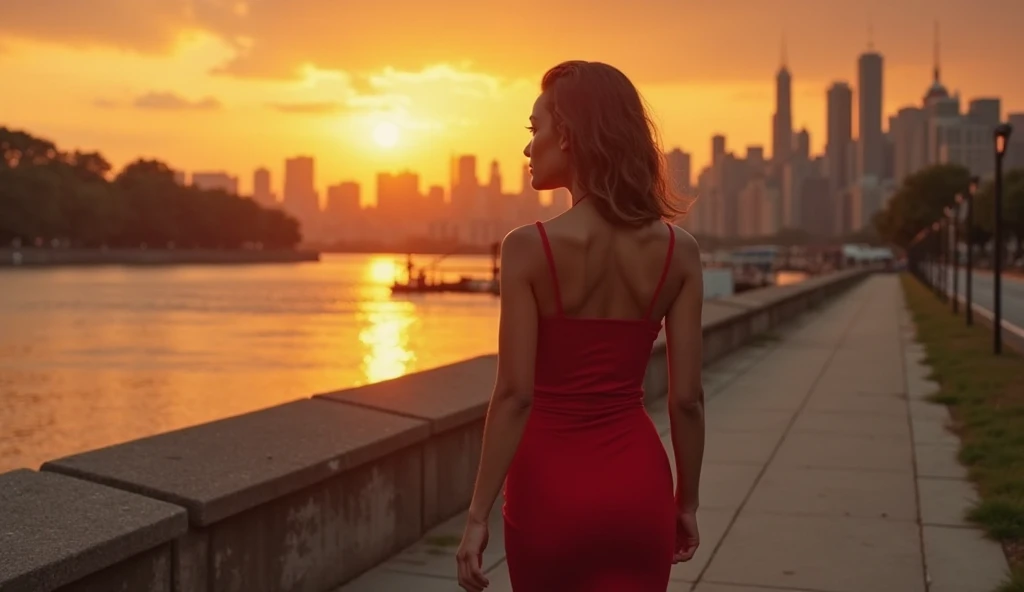 silouette of beautiful shapely modern woman with a short skirt long legs and high heels
