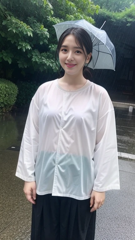 adorable, 1 girl, ((10 yo)), (with boyfriend), baby face. elementary school girl. smile, happiness, laugh. big tits , plump legs. (Nude), ((wearing Pinky Raincoat)), tshirt wet,((wet)), water. Ultra high res.realistic:1.4, UHD