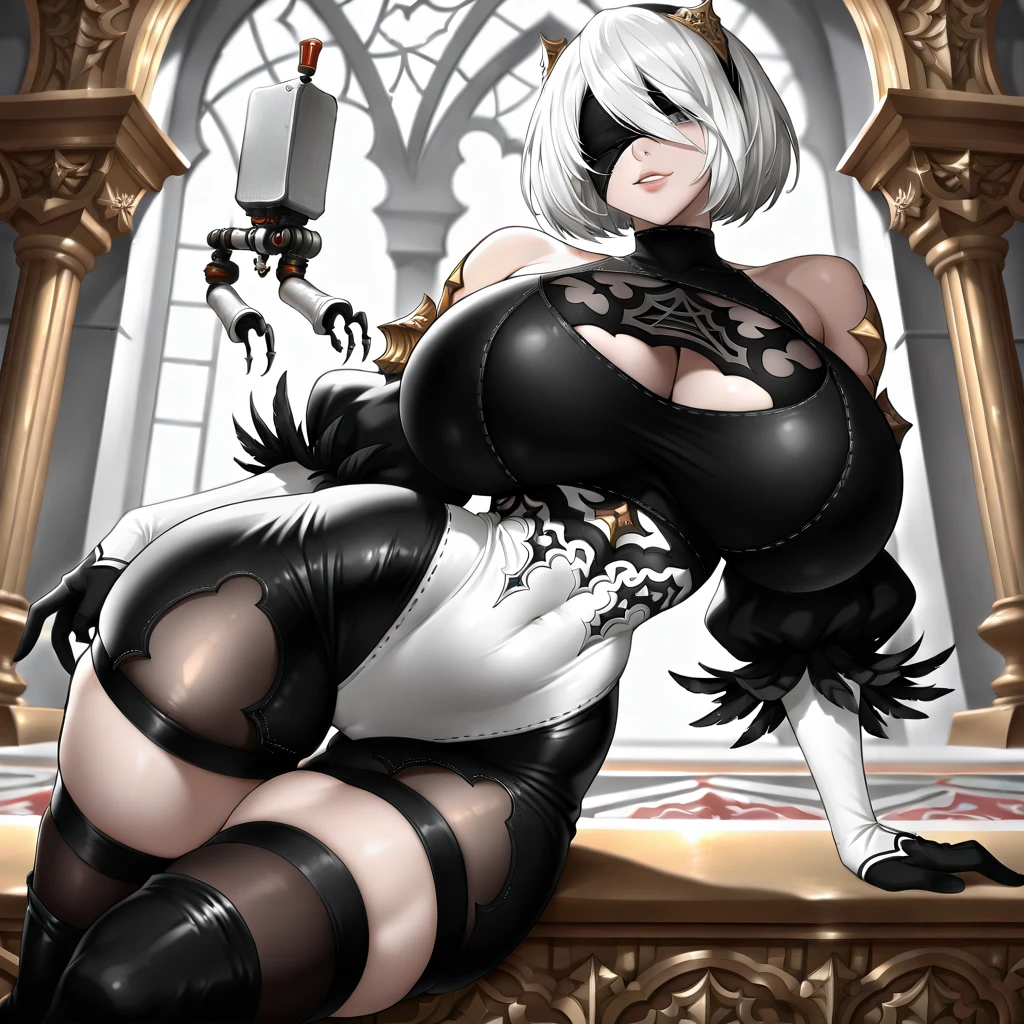 score_9, score_8_up, score_7_up, anime, a futanari,futa,(huge breasts:1),(huge testicles:1)is having sex with a tiny girl, anal sex, big penis,2girls,fat cameltoe pussy,giant, rough sex, epic sex, By bad artist, white hair,short hair,black hairband, yorha no. 2 type b,abandoned overgrown temple