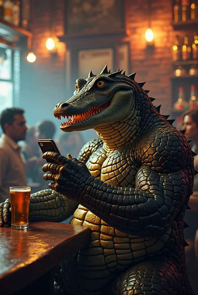 DINOSAUR CLAW HOLDING GLASS OF CHAMPAGNE