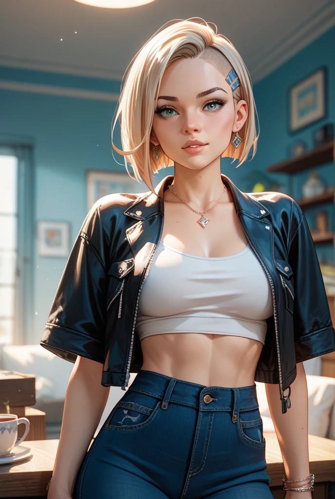 a woman in a jean jacket and shorts posing for a picture with her hands on her hips and her hair in a bun, Chen Jiru, blonde hair, a polaroid photo, aestheticism
masterpiece, best quality, intricate details, <lora:backlight_slider_v10:-1> <lora:contrast_slider_v10:1>