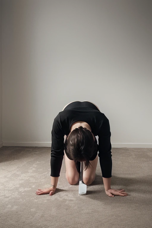 A woman on all fours
