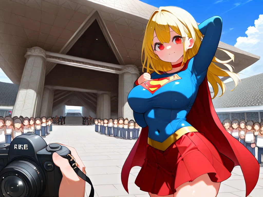 （ tall Supergirl：1.1） blond,Blue tights, Red skirt， Red cape， Red high heeled boots， （Superman Symbol on Chest：1.5）， Bare legs,  huge tit, Plump ??????, Fitness model, Ruddy cheeks, perspire, Sweaty, The whole body is soaked with clothes, Wheezing, Mouth open, Reveal a shy and nervous expression, cleavage, Stand on a crowded  school bus, Caught by a group of small boys grabbing her breasts, A crowd of boys  stared at her intently, A lot of male arms, POV hands, assisted exposure, pulled by another, lifted by another, ?????????? another, Catch, Pulling, clothes pull, bra pull, Shirt pull, was raped, ((Pumping through clothing:1.5)), ((She was held from behind by a small boy  9 years old:1.5)), ((She was grabbed by the chest by a large group of school boys :1.5)),  ((The boys  presses his chest against the woman's back 1)), ((She was grabbed by a large group of young  smaller boys on the buttocks:1.5)), ((very large crowd of school smaller  boys around her:1.5)), ((The crowd was all  nine years old boyull bodyesbian
