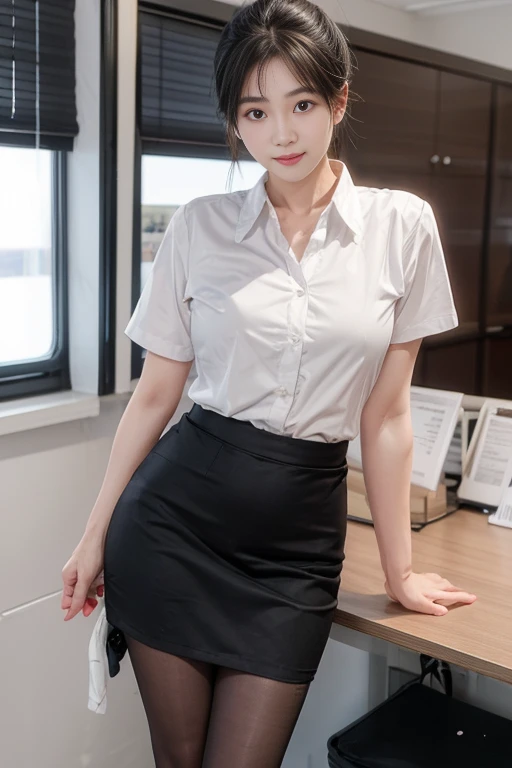 (((Roll up the skirt yourself)))、(((Lift your skirt yourself)))、(((Lifting her skirt to show her panties)))、((A very cute face like an idol))、(A 20-year-old woman with a young-looking face)、Cleavage、Genuine、High quality that is indistinguishable from real life、realism、Real Stick、High resolution、masterpiece