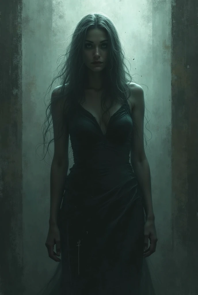 A long-haired woman in a dream, her face is not visible