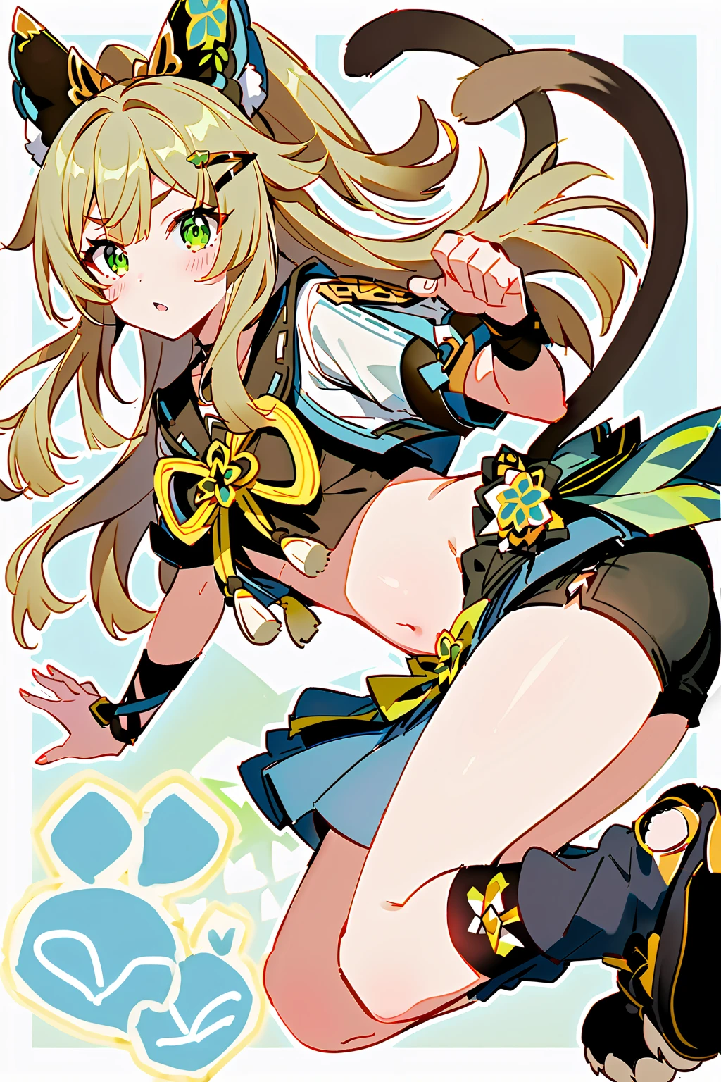 1girl, beautiful, green eyes, blonde hair 1girl, nya, bikini, beach