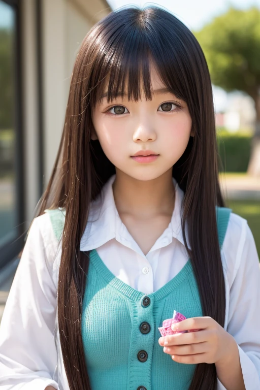 Children 13 years old、1 Beautiful girl、So cute、ベリーショートジーンズ