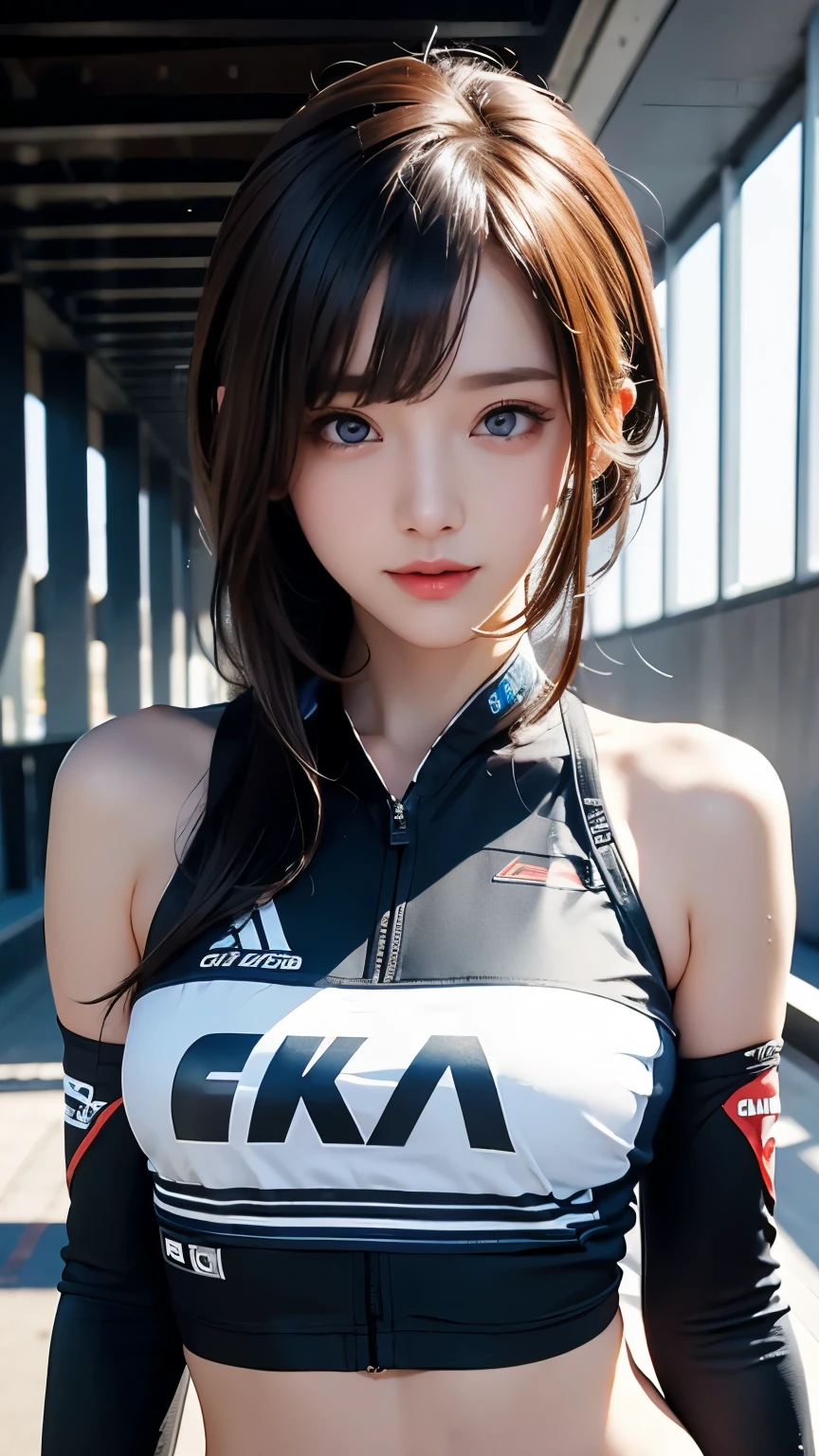 baseball-stadium at night, 1girl:1.3, tall, 25 years old, glamorous, tight buttocks, nice figure, (medium breasts), thin thighs, (wink:1.8, left eye closed:0.9), BREAK, woman wearing(baseball-teams cheerleaders), show cleavage, dark-brown hair, hair bun, BREAK, (Natural Skin Texture, Detailed shiny-skin, black eyes, shiny-lipgloss, Shy Smile, perfect face, cute face, thin lips, (closed mouth, ultra detailed tongue:1.6), small face, full body shot, (8K, high resolution, Best Quality, masterpiece:1.2), RAW, portrait, high resolution, top-quality, Hyper-Realism, (Photorealistic:1.3), intricate detailed, ultra sharpness, depth of fields, facing front