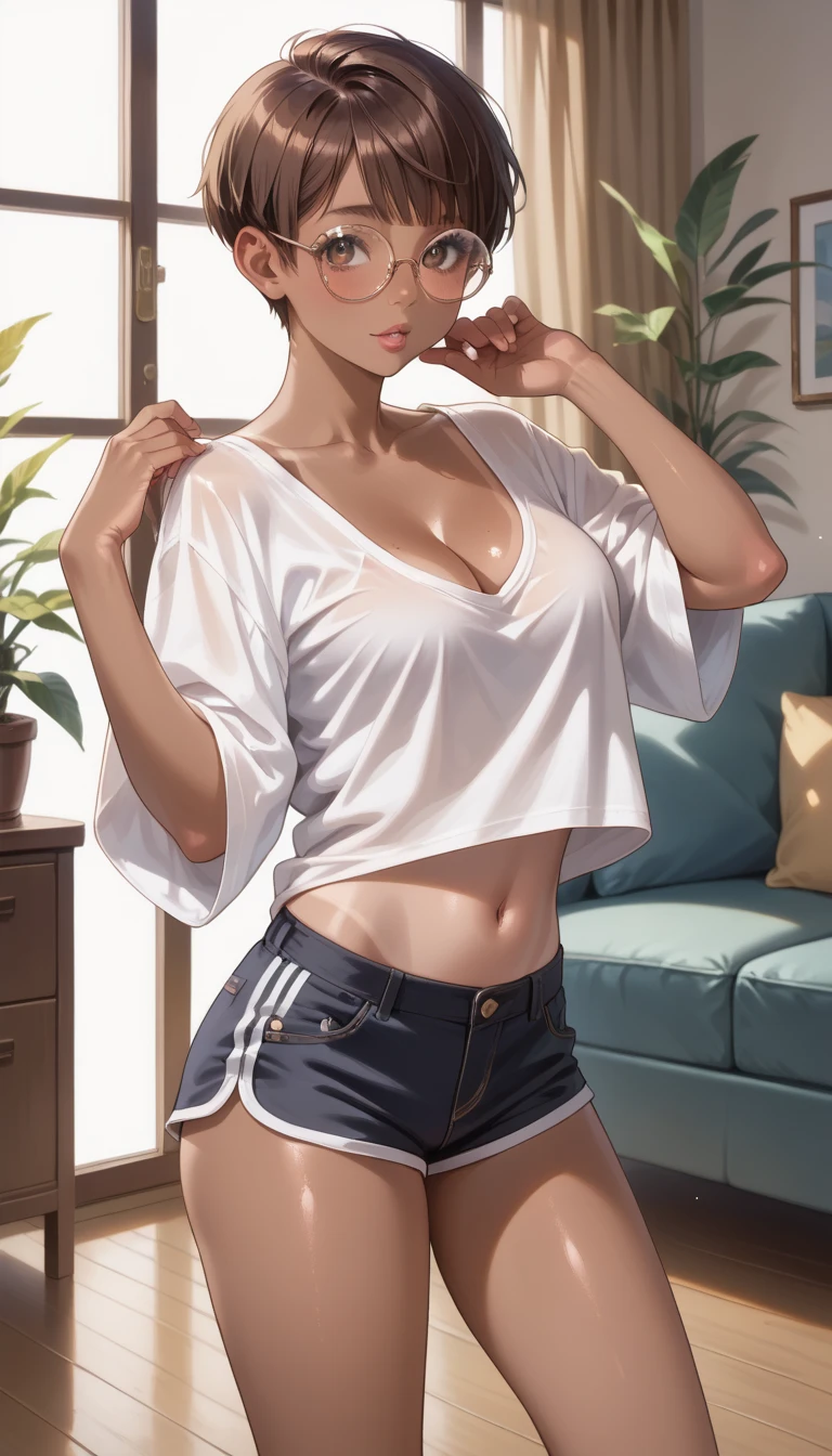 8k, RAW photos, best quality, masterpiece, Practical, Reality, (1 extreme beauty), 36 years old, Gorgeous,The face is rich in detail, (Perfect Teeth), Delicate eyes, double eyelids, eyelash, Grin, Lip detail, Brown Hair Bob, Natural breasts, ((Sexy Japanese volleyball)), ((White sexy sports briefs))Soft Light, ((Written border depth)) 、all、Stick out your ass、legs spread、slim body、Inverted Nipple, High Jump Jacket,Sports bra,Leaked out,