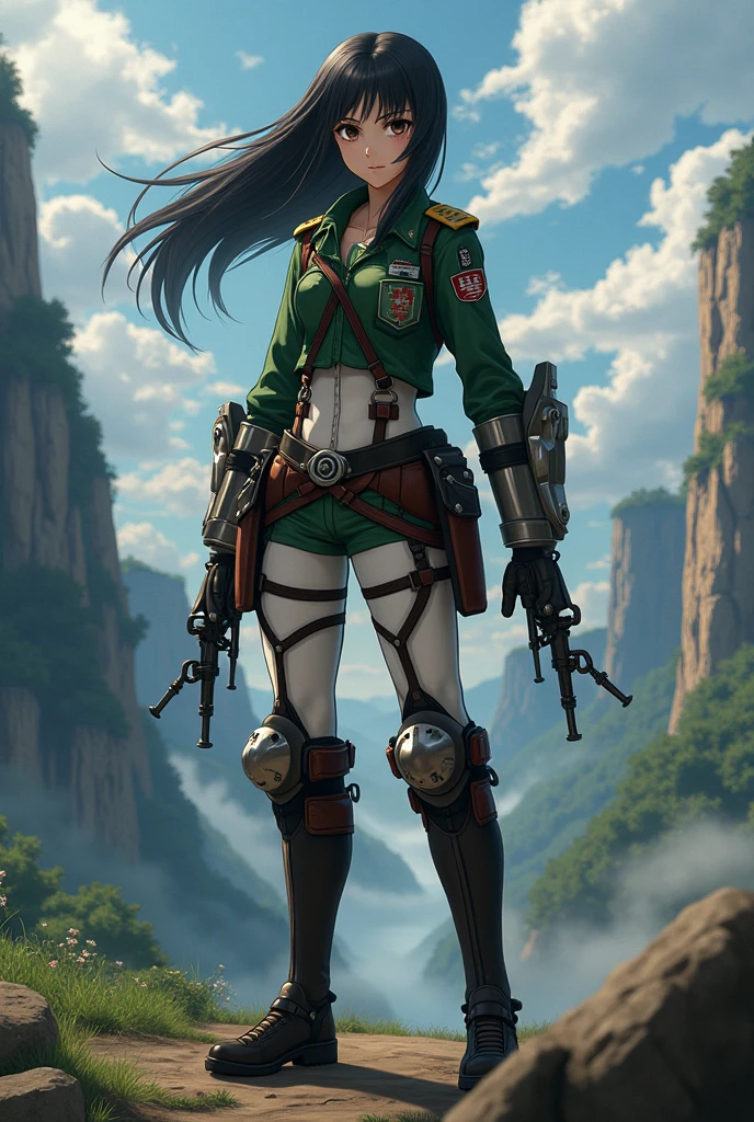 Draw Mikasa in Attack on Titan
